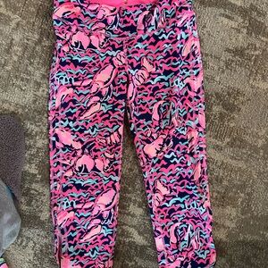 Lilly Pulitzer Pink Navy Blue Teal Crab-Print Leggings